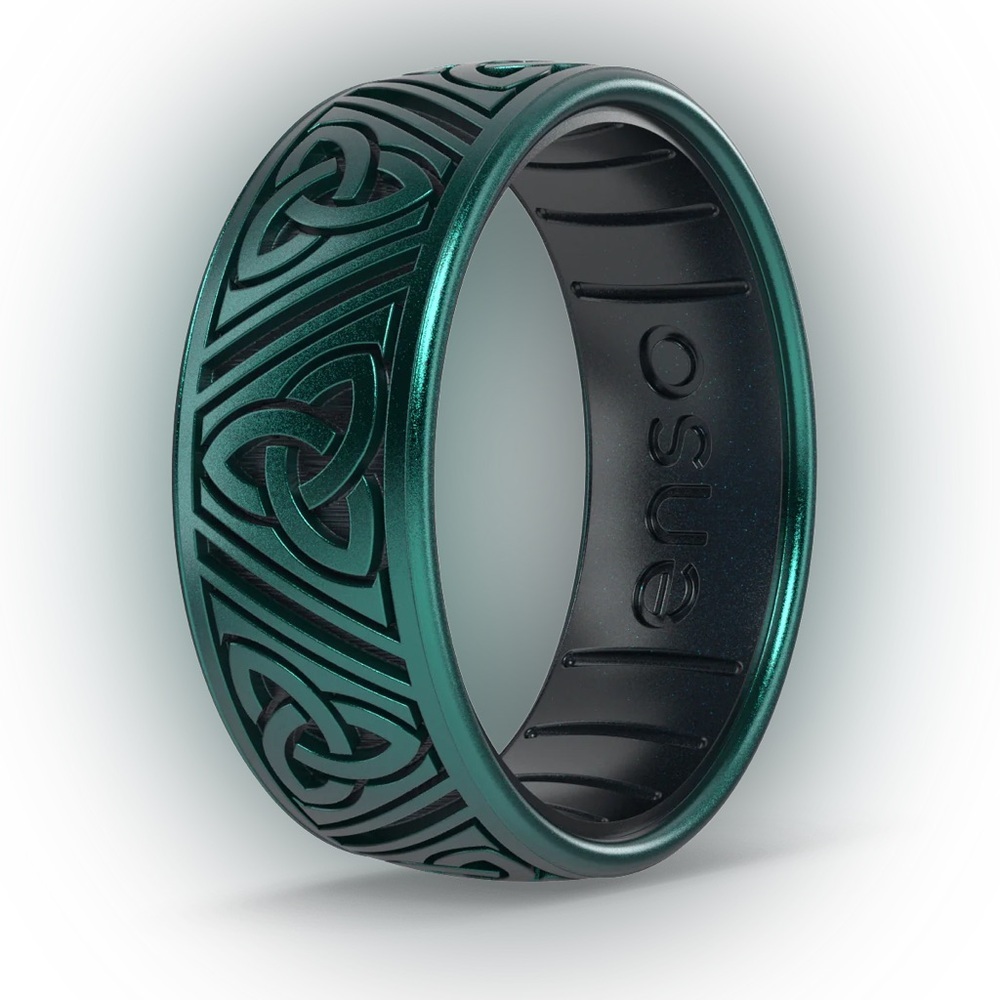 NWT Etched Celtic Silicone Ring - Trinity Triangles